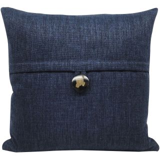Square Decorative Button Pillow, Navy