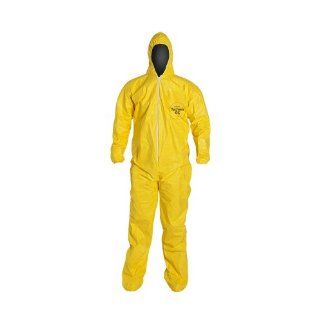 DuPont QC122S Tychem QC Disposable Coverall with Hood and Socks, Elastic Cuff Protective Work And Lab Coveralls