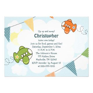 Airplane Birthday Party Invitations