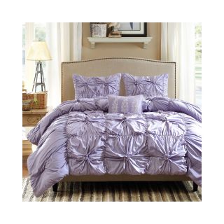 Madison Park Melissa 4 pc. Ruched Duvet Cover Set, Purple