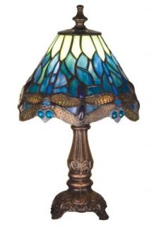 Meyda Lighting 26597 11.5"H Tiffany Hanginghead Dragonfly Mini Lamp    
