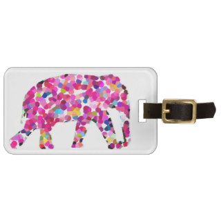 confetti colorful elephant design tag for luggage