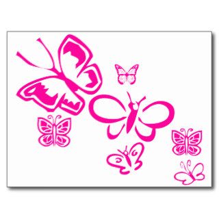 Mariposas rosadas tarjeta postal de