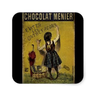 Chocolate Menier Sweets Square Stickers