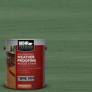 BEHR Premium 1 gal. #ST 126 Woodland Green Semi Transparent Weatherproofing Wood Stain 507701
