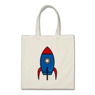 Retro Cartoon Space Rocket Bag