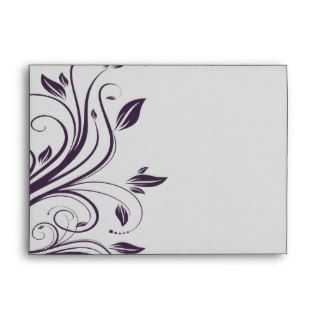 Purple and Silver Floral Swirls Envelope