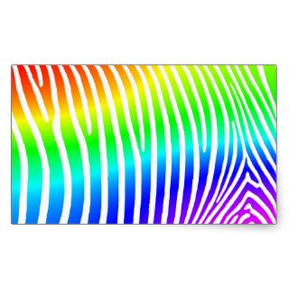 Rainbow Zebra Stripes Rectangle Sticker