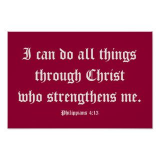 I can do all things through Christ. Poster 2