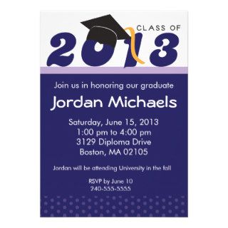 Graduation 2013 Purple Dot Invitation