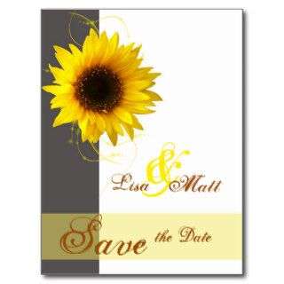 Sunflower  Save, the Date Post Cards