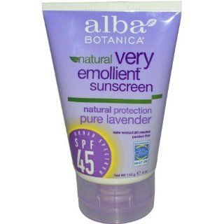 Spf 45+ Sunscreen  Lavender (118mL)(4oz) Brand Alba Botanica Health & Personal Care