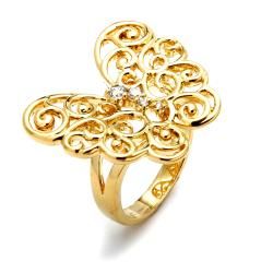 Ultimate CZ Goldplated Cubic Zirconia Butterfly Ring Palm Beach Jewelry Cubic Zirconia Rings