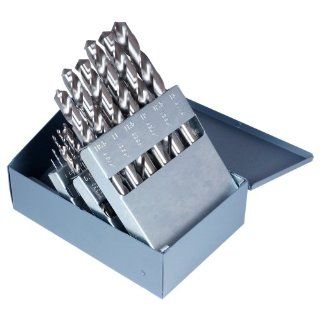 Cleveland C72000 CLE MAX 25 Piece High Speed Steel General Purpose Jobber Length Drill Bit Set, Uncoated (Bright) Finish, Round Shank, Spiral Flute, 118 Degrees Point, 1mm   13mm Size (Pack of 1)