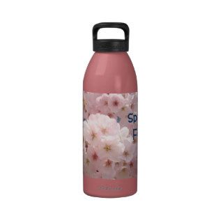Pink Water Bottle Custom Spring Fun Blossoms