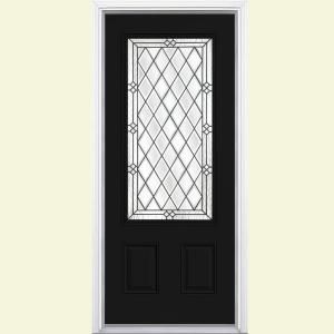 Masonite Halifax Three Quarter Rectangle Painted Steel Entry Door with Brickmold 22396