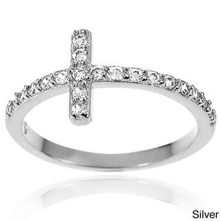 Tressa Collection Sterling Silver White Cubic Zirconia Cross Ring Tressa Collection Sterling Silver Rings