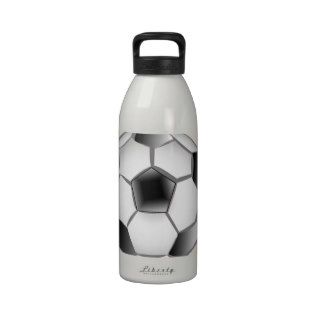 Black and White Soccer Ball Drinking Bottles