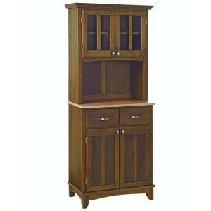Home Styles Two Drawer 31.25 in. W Cherry Buffet with Wood Top and Hutch 5001 0071 72