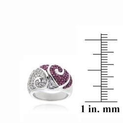 Icz Stonez Women's Sterling Silver Crystal Heart Fashion Ring ICZ Stonez Crystal, Glass & Bead Rings