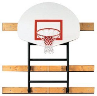 133"   156" Extension Wall Braced Fold Up Basketball Backstop with Manual Winch from Spalding  Wall Mount Basketball Backboards  Sports & Outdoors