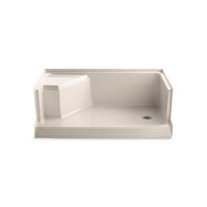 KOHLER Memoirs 60 in. x 36 in. Single Threshold Shower Receptor with Integral Seat in Innocent Blush DISCONTINUED K 9496 55