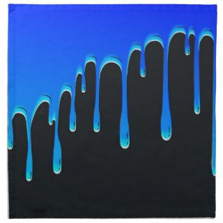 Dripping Blue Paint Effect Printed Napkins