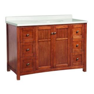 Foremost Knoxville 49 in. W x 22 in. D Vanity in Nutmeg with Vanity Top in White KNCAW4922D