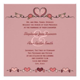 Valentine Hearts Wedding Invitation