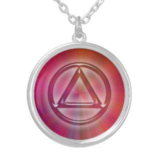 Circle Triangle Recovery Sobriety Necklace Pendant