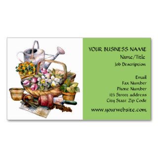 Lovely Vintage Retro Gardening Tools Business Cards