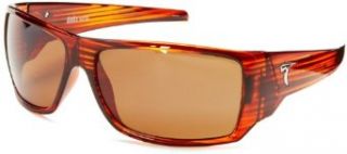 Typhoon Aloha Wrap Polarized Sunglasses,Brown Stripe,65 mm Clothing