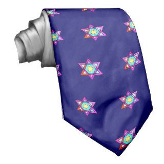 Jewish Star Colorful Tie