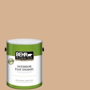 BEHR Premium Plus 1 Gal. Home Decorators Collection Creme De Caramel Flat Enamel Interior Paint DISCONTINUED 185401