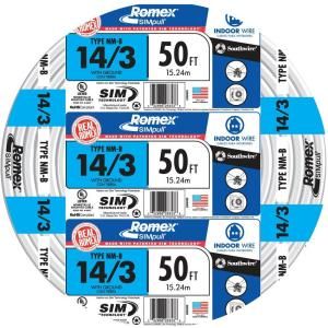 Southwire Romex SIMpull 50 ft. 14/3 Type NM B Cable 63946822