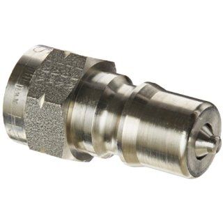 Eaton Hansen ML2K16BS143 316 Stainless Steel ISO B Interchange Hydraulic Fitting, Plug with Valve, 1/4" 19 BSPP Female, 1/4" Body, Fluorocarbon Seal Quick Connect Hose Fittings