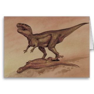Vintage Giganotosaurus Dinosaur, Carnivore Greeting Cards