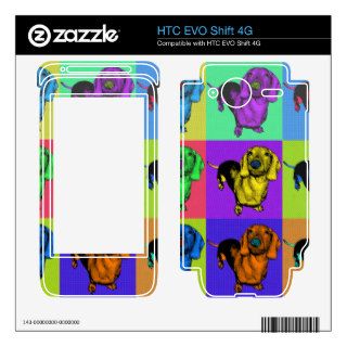 Pop Art Dachsund Doxie Panels Multi Color Popart HTC EVO Shift 4G Skins