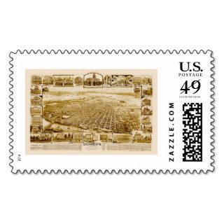 Sacramento, CA Panoramic Map   1890's Stamp