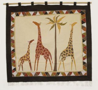 Giraffe Wall Hanging black Border   Tapestries