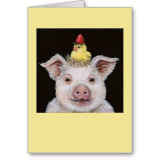 piggy and peep with strawberry card