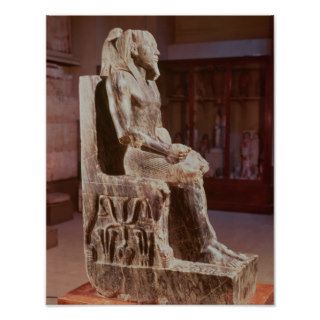 Statue of Khafre  enthroned Print