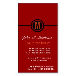 Letter M on Round Business Card Templates