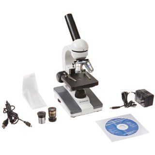 AmScope M148B E 40X 800X Glass Optics Metal Framework Home School Student Biological Compound Microscope with USB Digital Camera Imager Science Lab Compound Microscopes