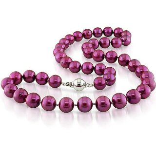 Charming Cranberry FW Pearl 18 inch Strand (9 10 mm)  Beauty Products  Beauty