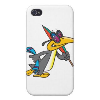 cute funny beach penguin cartoon iPhone 4/4S cover