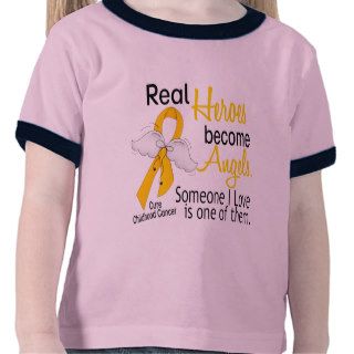 Heroes Become Angels Childhood Cancer Tee Shirts