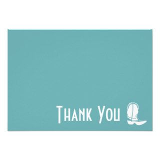 Cowboy Boot Thank You Note Cards (Sea Foam Green) Custom Announcements