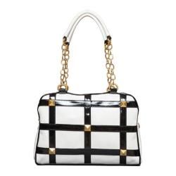 Women's Elise Hope Windowpane Satchel Black/White Elise Hope Satchels