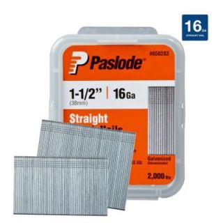 Paslode 1 1/2 in. x 16 Gauge Galvanized Straight Finish Nails (2,000 Pack) 650283